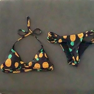 Pineapple bikini top and bottom